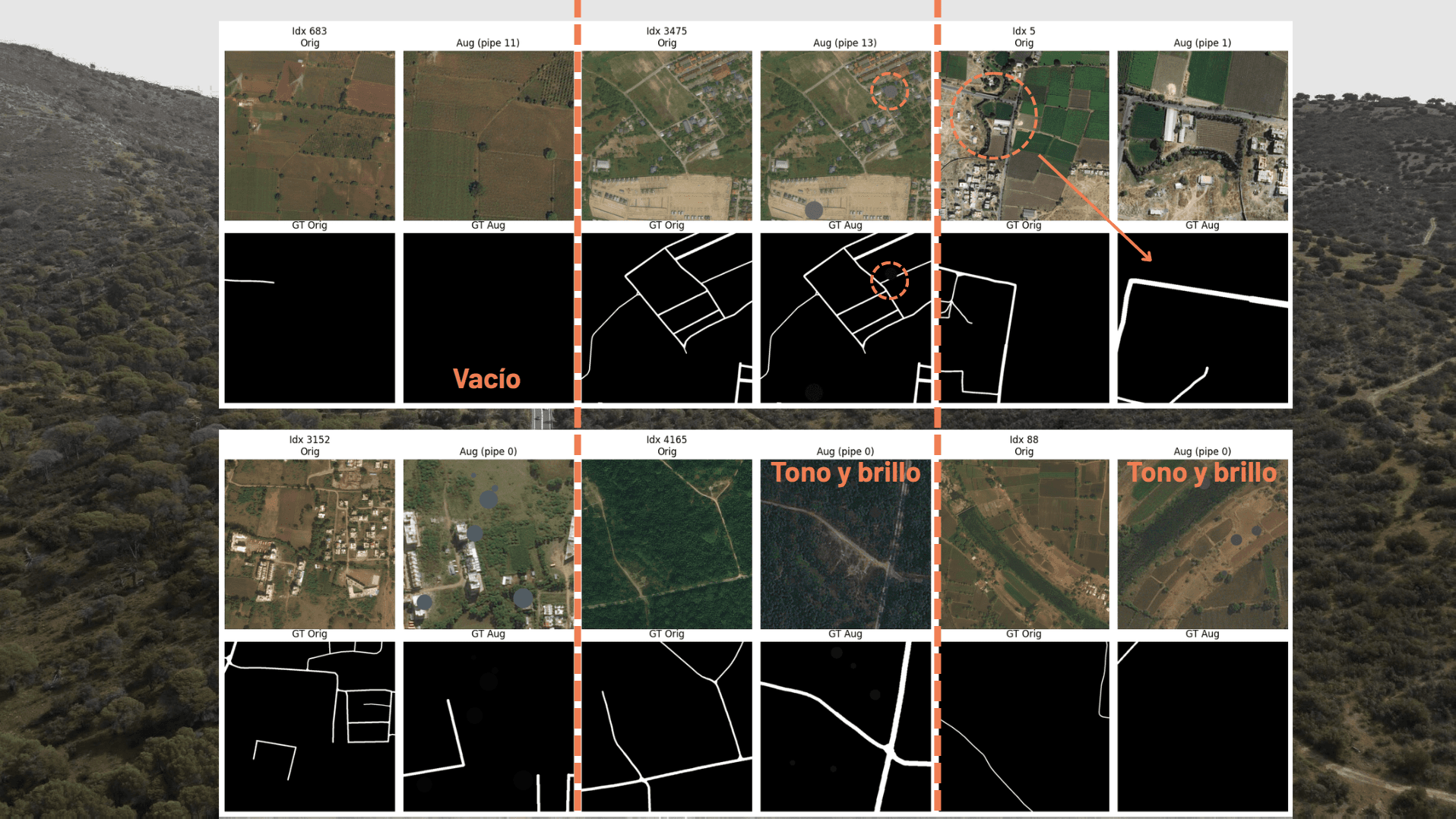 https://raw.githubusercontent.com/MiquelGomezCorral/RFA-DeepGlobe-Road-Extraction/main/readme-images/data-augmentation2_169.png